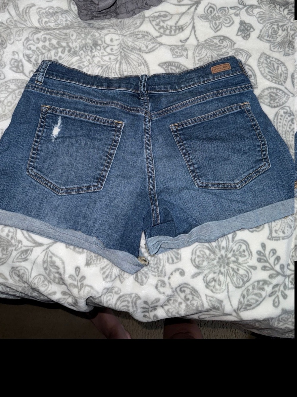 Sneak Peek Distressed Rolled Hem Denim Shorts - Blue - Picture 2 of 4